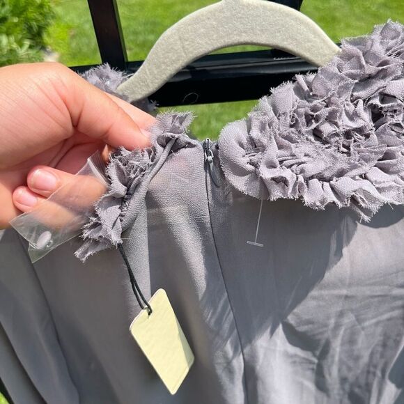 Urban Outfitters Quail Ruffle Trimmed Chiffon Dress NWT - Picture 9 of 13